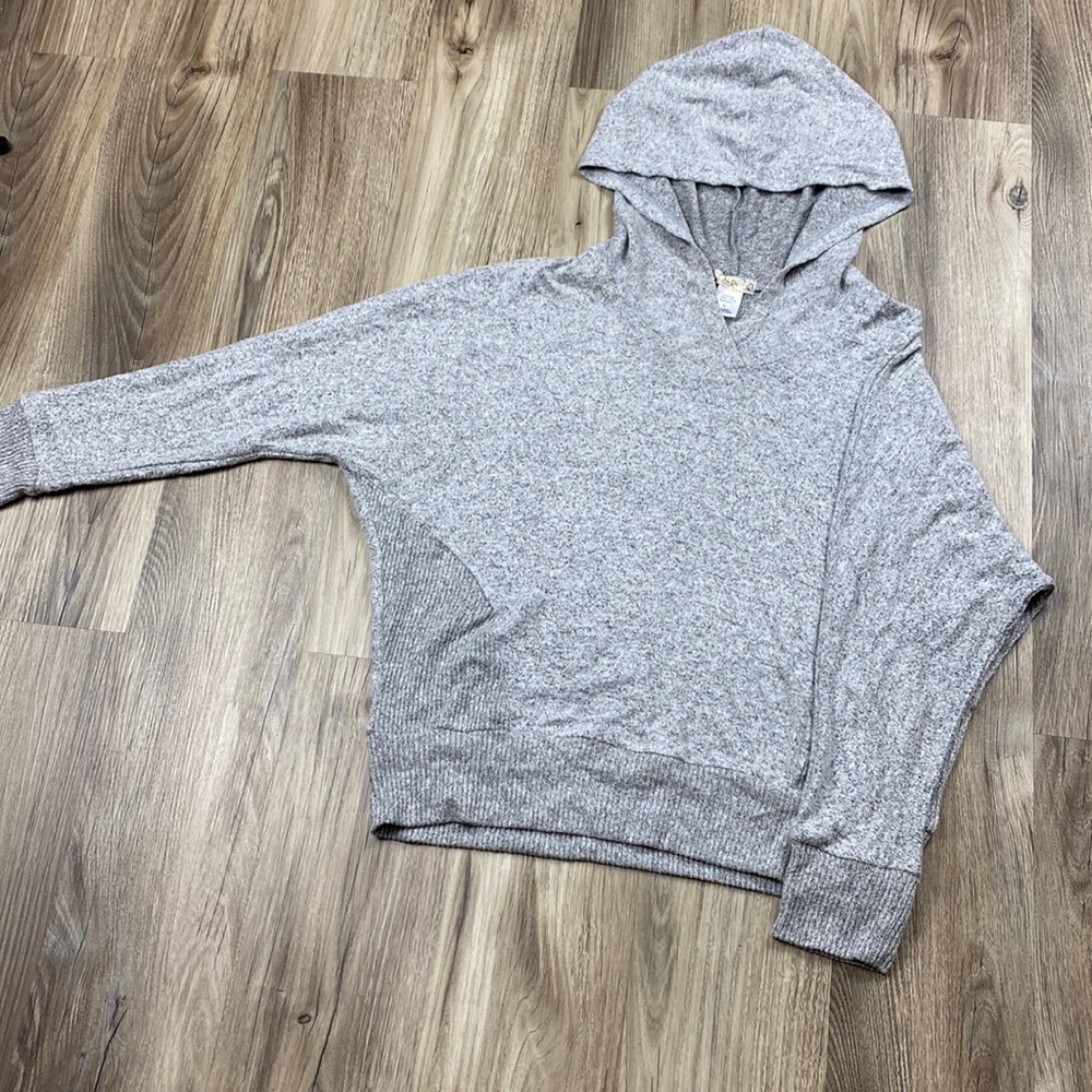 Gray Cropped Hoodie